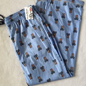 New Men’s Psycho Bunny Pants Lounge Sz L Blue Logo
